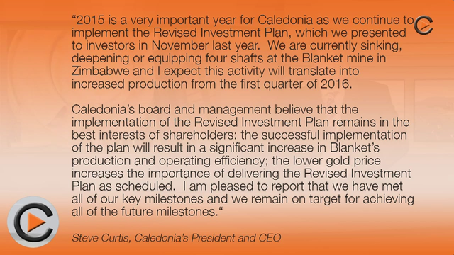 Caledonia Mining: First Half Year & Q2 2015 Numbers Published