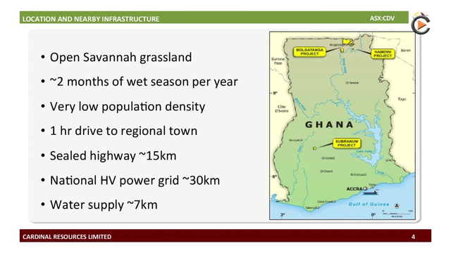 Cardinal Resources:  Early Stage Gold Explorer Working in Ghana with Strong Shareholder Base