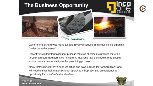 Inca One Gold - Huge Production Increase Through Steady Upgrades at Chala One & Acquisitions Planned