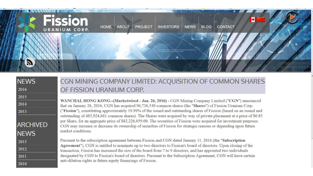 Fission Uranium: CGN Deal Closed - "Best Partner for the Best Deposit"