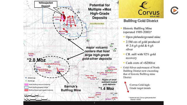 Corvus Gold has a Very Low Capex Deposit of 30-50m $ for approx. 120k oz Gold per Year, PEA coming early 2015