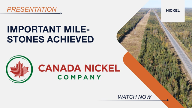 Canada Nickel on Track – Environmental Report Published + Financing Underway