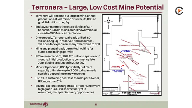 Endeavour Silver: El Compas Mine Starting Production Q1 2018