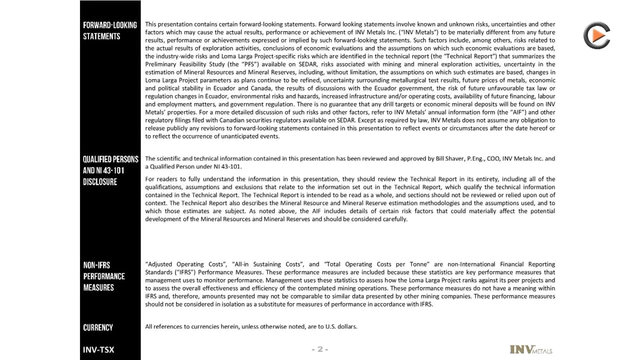 INV Metals: Developing Gold Mine In Ecuador - Feasibility Study Coming End Of 2018